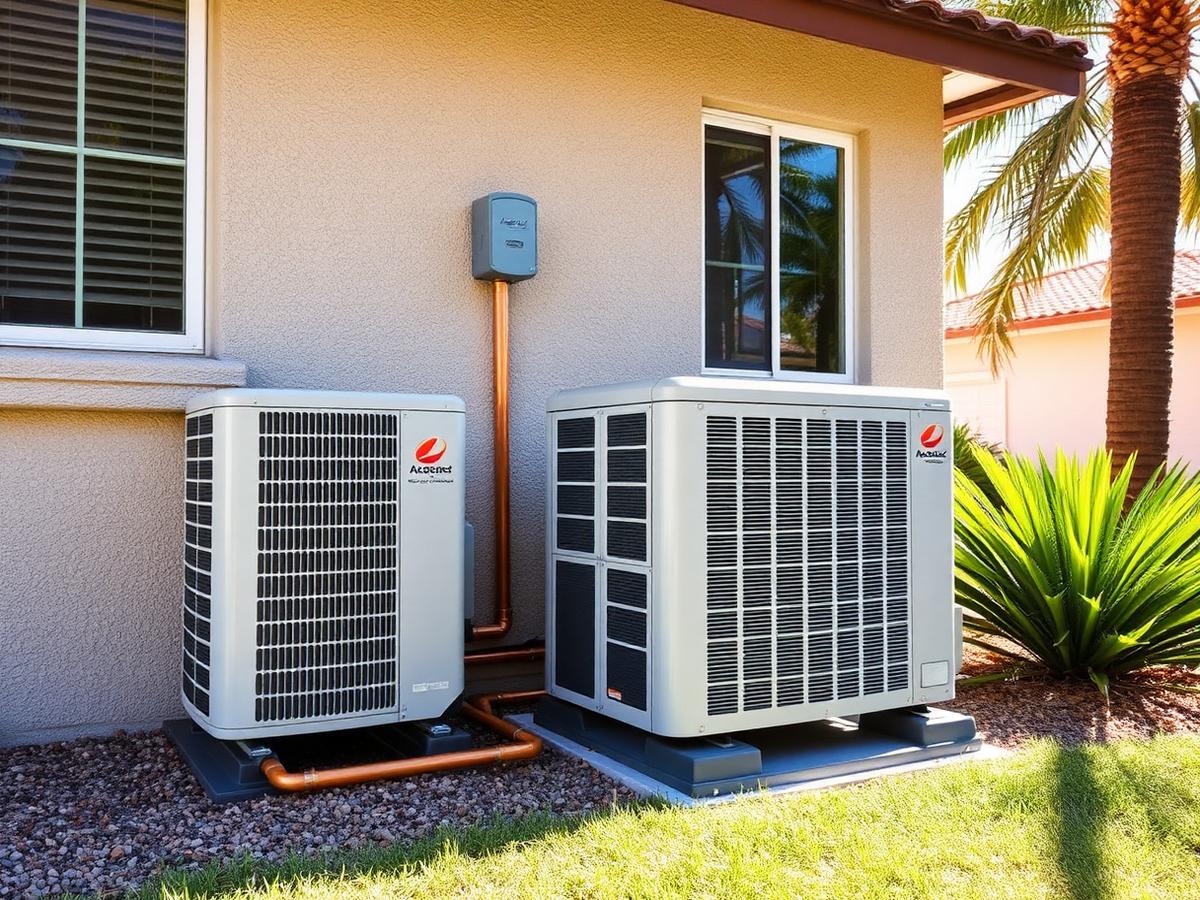 Newly installed outdoor AC condenser unit beside a Los Angeles home